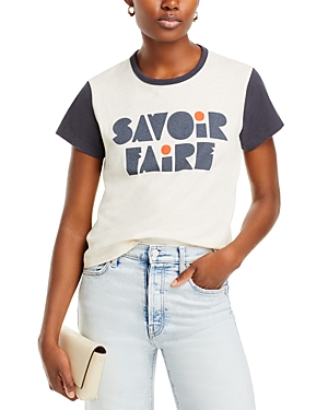 Shop Mother The Goodie Goodie Ringer Graphic Tee In Saviore Fare