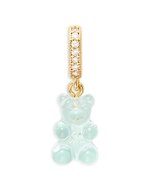 Shop Crystal Haze Jewelry Nostalgia Bear Pendant In 18k Gold Plated In Light Blue