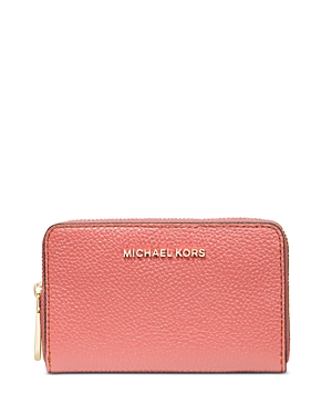 Michael Kors Michael Jet Set Small Zip Around Card Case In Sunset Rose
