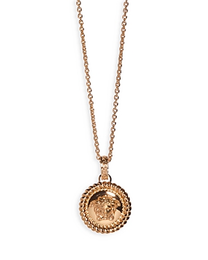 Versace Brass-tone Metal Medusa Pendant Necklace In Gold