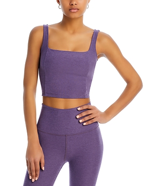 Beyond Yoga Space Dye Impress Cropped Tank Top In Purple Haze