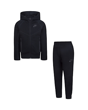 Shop Nike Tech Fleece Hooded Full Zip Set - Little Kid In Black