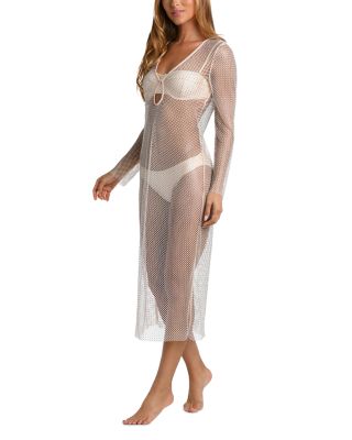 Sara Crochet Studded Swim Cover Up Maxi Dress