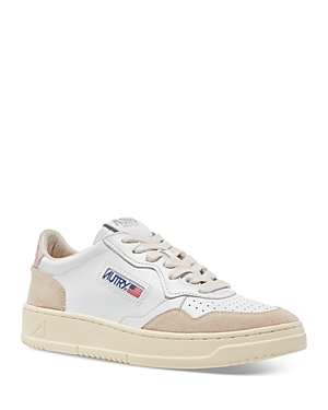 Shop Autry Women's Medalist Low Top Sneakers In White/pink