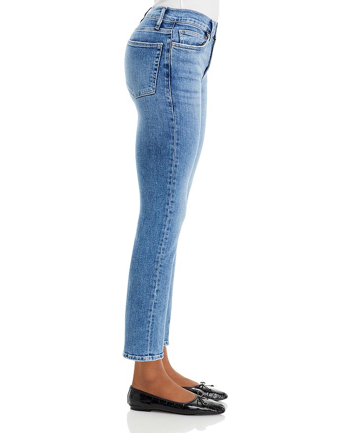 Shop Frame Le High Rise Straight Ankle Jeans In Daphne Blue