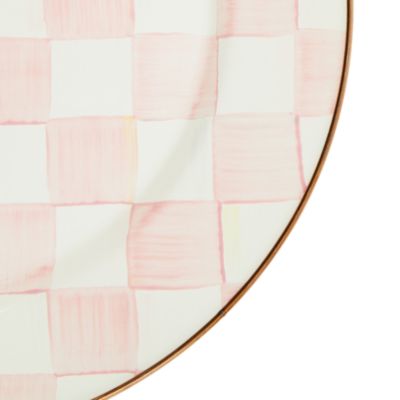 Rosy Check Enamel Serving Platter
