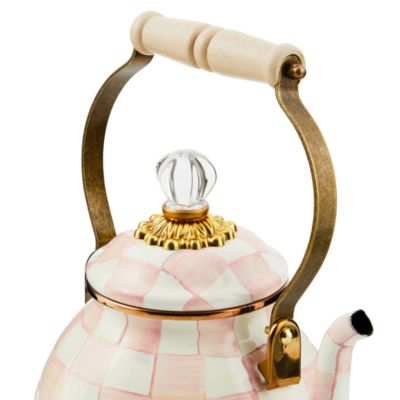 Rosy Check Enamel Tea Kettle, 2-Qt.