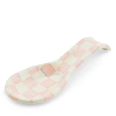 Rosy Check Enamel Spoon Rest