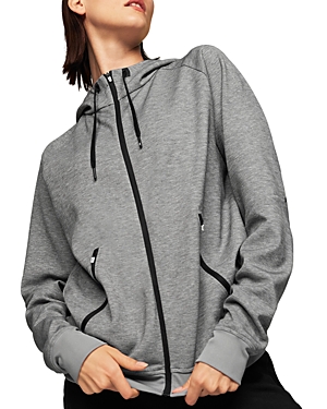 Shop On Zipped Hoodie In Grey