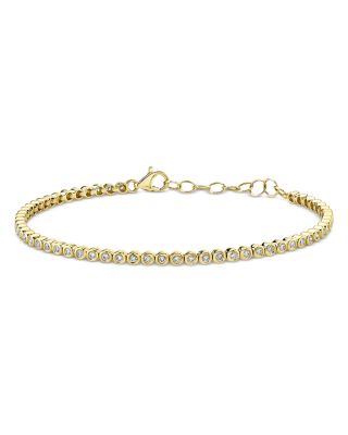 Moon & Meadow 14K Yellow Gold Bailey Diamond Bezel Tennis Bracelet
