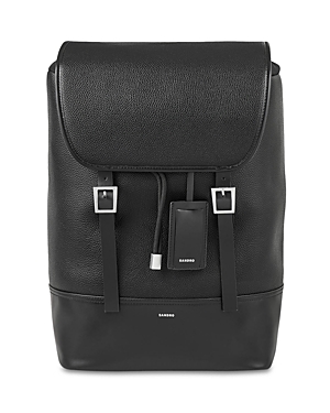 Sandro Explorer Canvas And Leather Backpack In Black