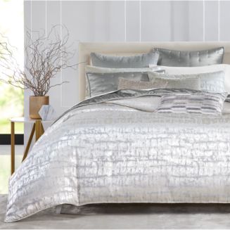 3-Pc Hudson Park Collection Faded Geometric Duvet +2 Shams, Size Queen NWT $660