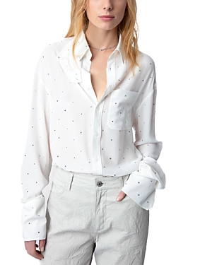 Zadig & Voltaire Tyrone Stud Silk Shirt In Judo