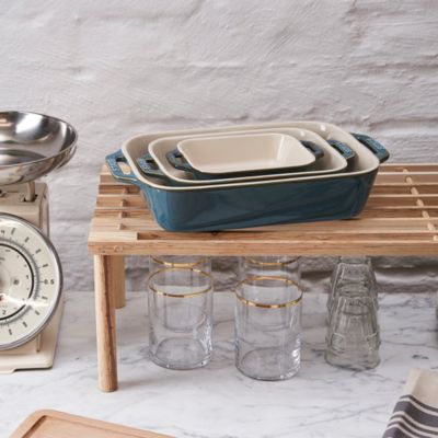 3 Pc Rectangular Stoneware Bakers Set