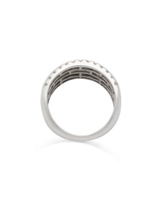 Diamond Triple Row Ring in 14K White Gold, 1.50 tcw