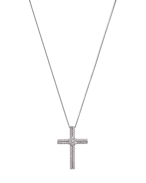 Bloomingdale's Diamond Cross Pendant Necklace in 14K White Gold, 1.0 ct. t.w.