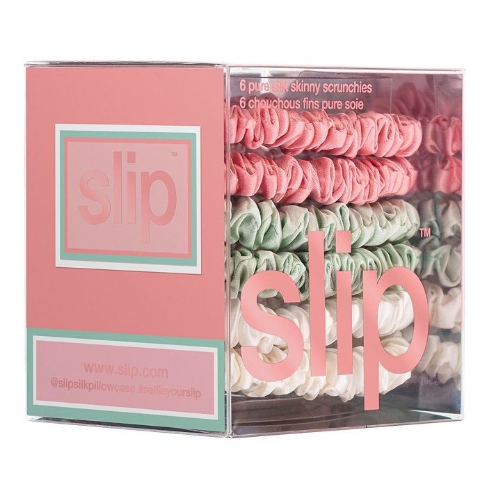 Shop Slip Pure Silk 6-pack Skinny Scrunchies In Bellerose