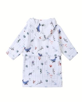 Unisex Hooded Reversible Muslin Robe - Baby, Little Kid, Big Kid