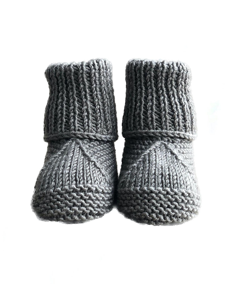 Sevim Handmade Unisex Booties - Baby In Grey