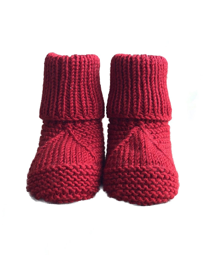 Sevim Handmade Unisex Booties - Baby In Red