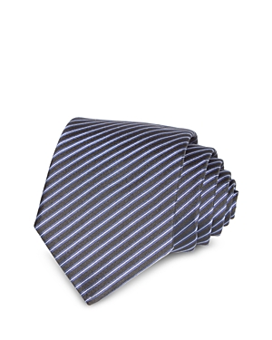 Hugo Boss Diagonal Stripe Silk Blend Classic Tie In Black