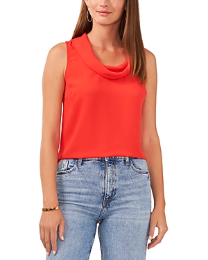 Shop Vince Camuto Cowl Neck Sleeveless Top In Tulip Red