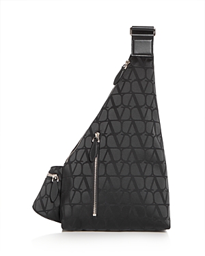Shop Valentino Toile Iconographe Sling Backpack In Black