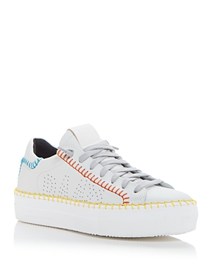 Shop P448 Women's Thea Whip Stitch Low Top Sneakers In White/stitch