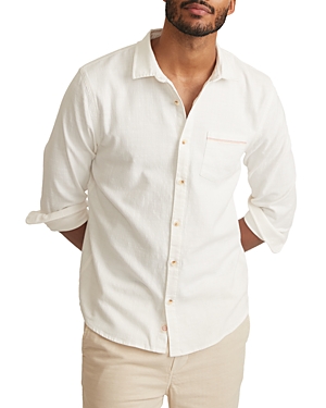 Shop Marine Layer Classic Long Sleeve Shirt In Natural