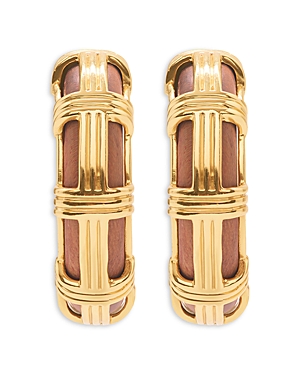 Capucine De Wulf Gaia Cage Hoop Earrings In 18k Gold Plated In Brown/gold