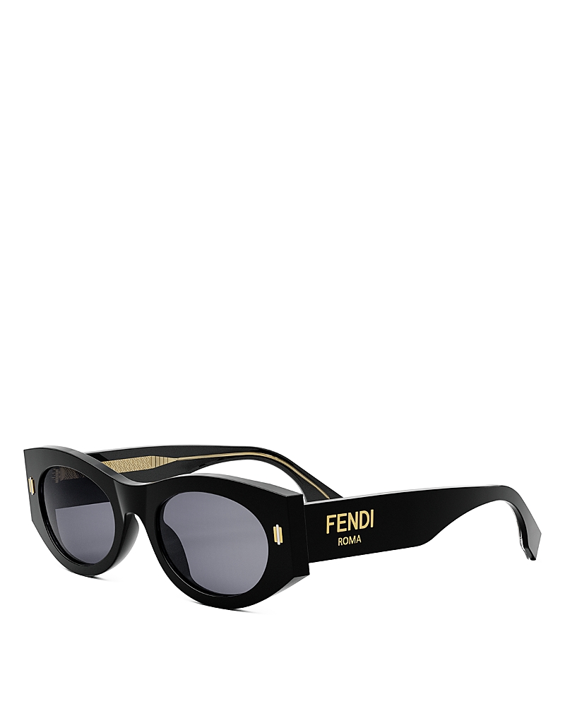 Fendi Fe40125f 5301v Acetate Sunglasses In Black/gray Solid