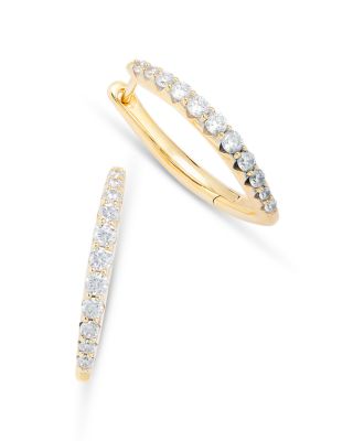 Bloomingdale's Fine Collection Diamond Graduated Small Hoop Earrings in 14K Yellow Gold, 0.50 ct. t. w.