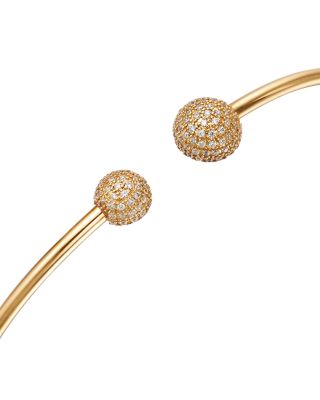 Diamond Pavé Cuff Bangle Bracelet in 14K Yellow Gold, 0.30 tcw