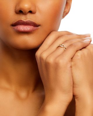 Diamond Pav&eacute; Mariner Link Ring in 14K Yellow Gold, 0.30 tcw