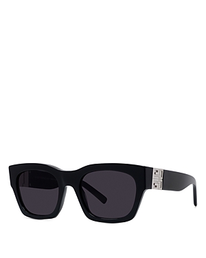 Shop Givenchy 4g Square Sunglasses, 55mm In Black/gray Solid