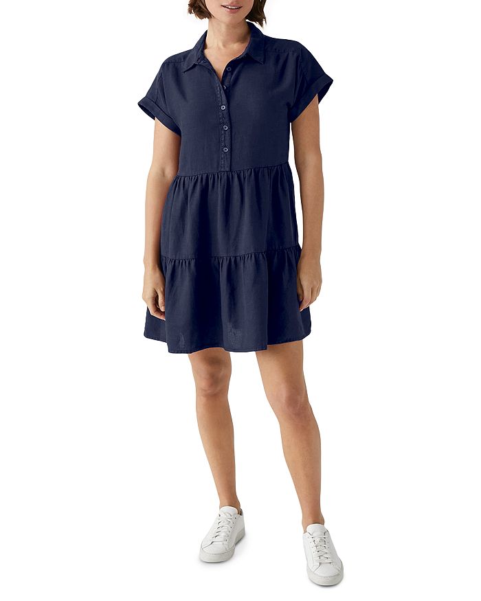Michael Stars Linen Greta Short Sleeve Tiered Dress Bloomingdale s