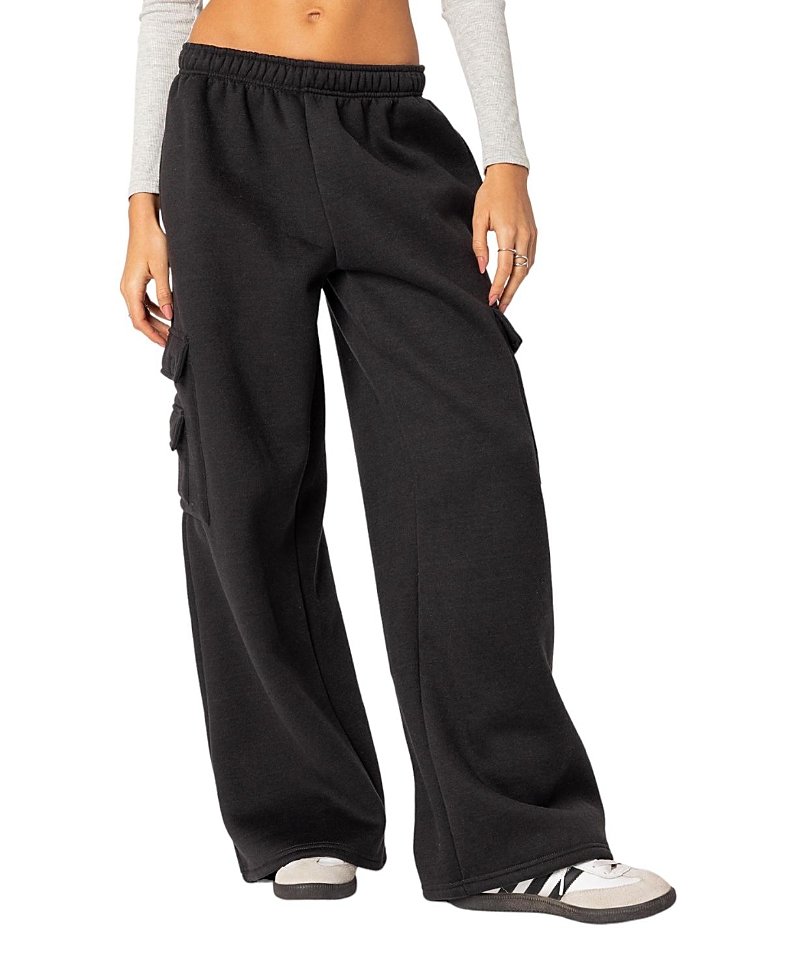 Edikted Wide Leg Cargo Sweatpants