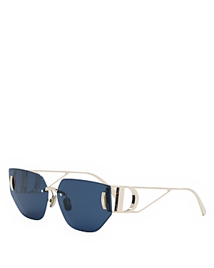 Shop Dior 30montaigne B3u Mirrored Butterfly Sunglasses, 65mm In Gold/blue Solid