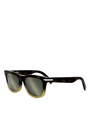 Shop Dior Blacksuit S11i Geometric Sunglasses, 53mm In Havana/gray Mirrored Solid