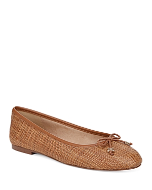 Shop Sam Edelman Women's Felicia Luxe Tan Ballet Flats In Cuoio