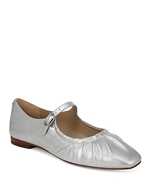 Shop Sam Edelman Women's Micah Mary Jane Flats In Soft Silver