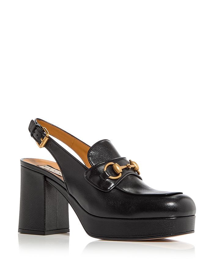 Gucci Women s Horsebit Slingback Platform Block Heel Mules