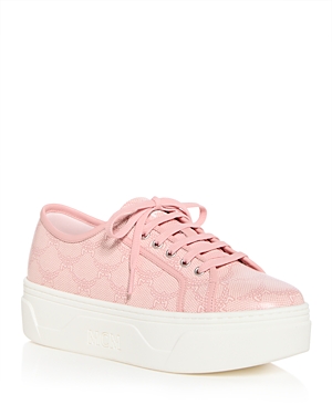 Shop Mcm Women's Skyward Lauretos Platform Low Top Sneakers In Pink