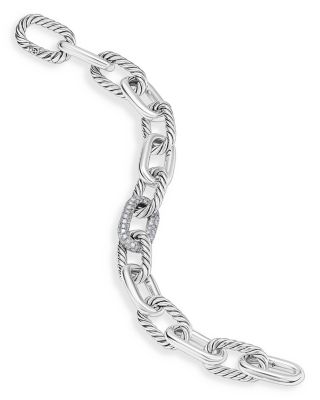 DY Madison&reg; Chain Bracelet in Sterling Silver with Diamonds, 11mm