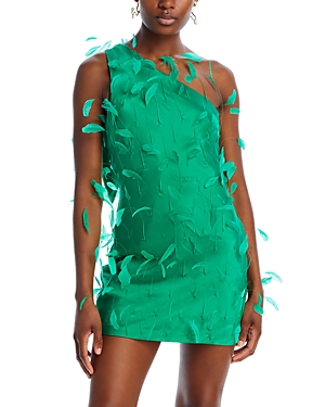 Shop Cult Gaia Hayes Embellished Silk Mini Dress In Malachite