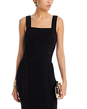 Simkhai Nelly Lace Up Top In Black