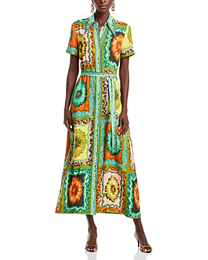 Shop Alemais Disco Daisy Cover Up Shirt Dress In Multi