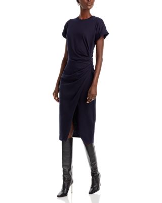 FRAME - Faux Wrap Midi Dress