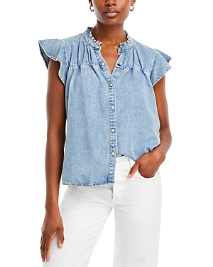 Shop Rails Ruthie Chambray Snap Shirt In Faded Indigo