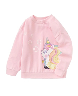 Shop Balabala Unisex Unicorn Crew Neck Sweatshirt - Baby. Little Kid In Pink